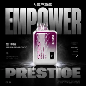 SP2S思博瑞 GEM9000電子煙｜扎實擊喉感與細緻煙霧體驗｜大容量油艙搭配電量顯示面板
