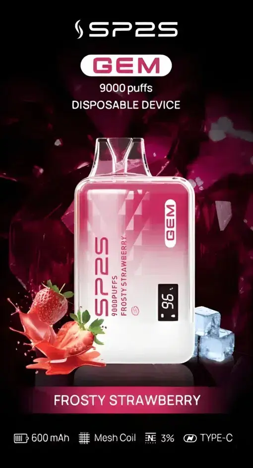 SP2S思博瑞 GEM9000電子煙｜扎實擊喉感與細緻煙霧體驗｜大容量油艙搭配電量顯示面板