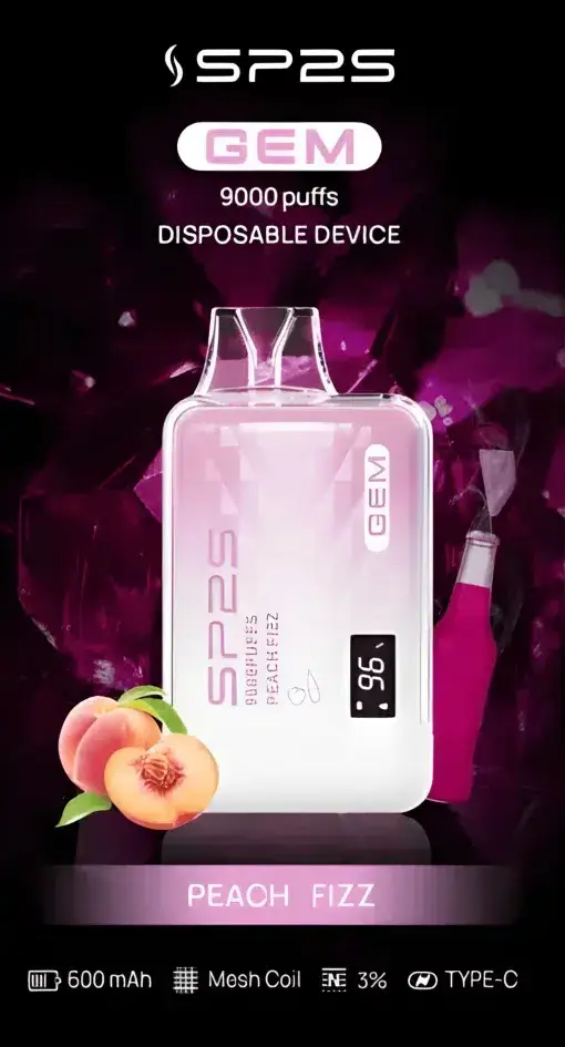 SP2S思博瑞 GEM9000電子煙｜扎實擊喉感與細緻煙霧體驗｜大容量油艙搭配電量顯示面板