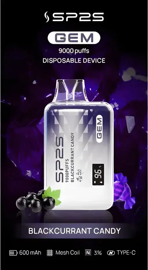 SP2S思博瑞 GEM9000電子煙｜扎實擊喉感與細緻煙霧體驗｜大容量油艙搭配電量顯示面板