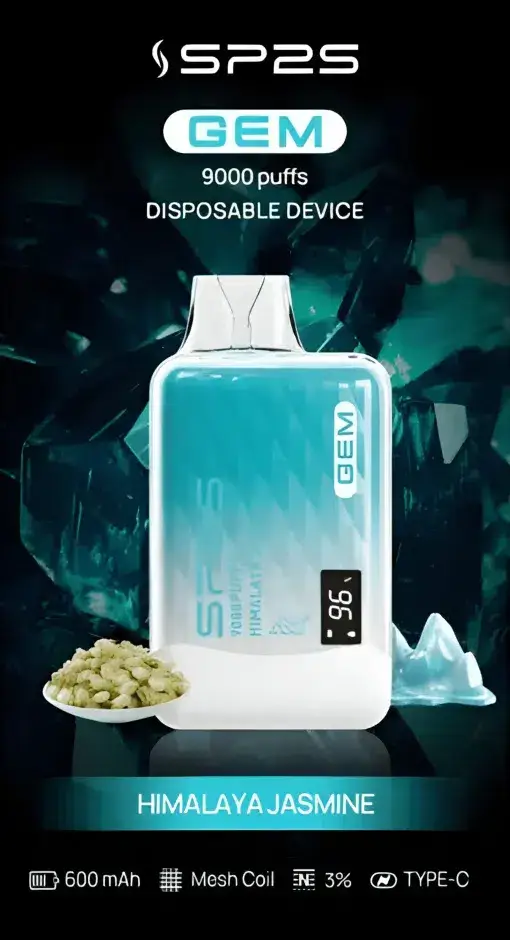SP2S思博瑞 GEM9000電子煙｜扎實擊喉感與細緻煙霧體驗｜大容量油艙搭配電量顯示面板
